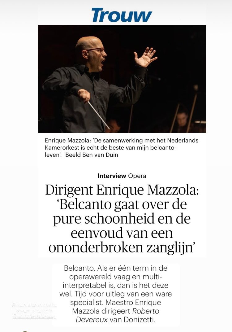 Today on @trouw !
.
.
.
#robertodevereux #donizetti #newproduction #amsterdam #trouw @PSMusicBerlin @DutchNatOpera #belcanto