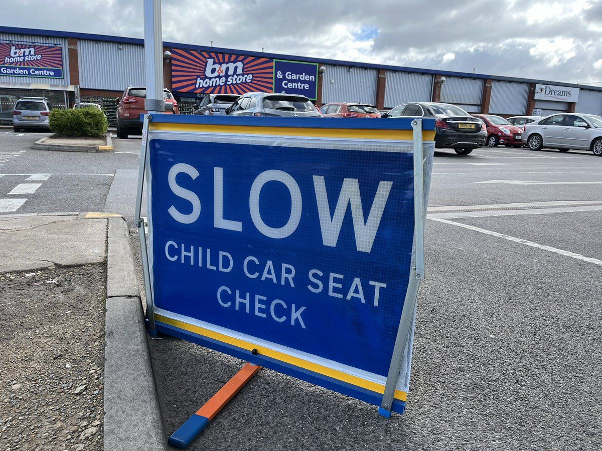 We are set up at Spitfire Retail Park in #Trowbridge ready to check your child car seats and give advice. Come down and see us between 10 and 3