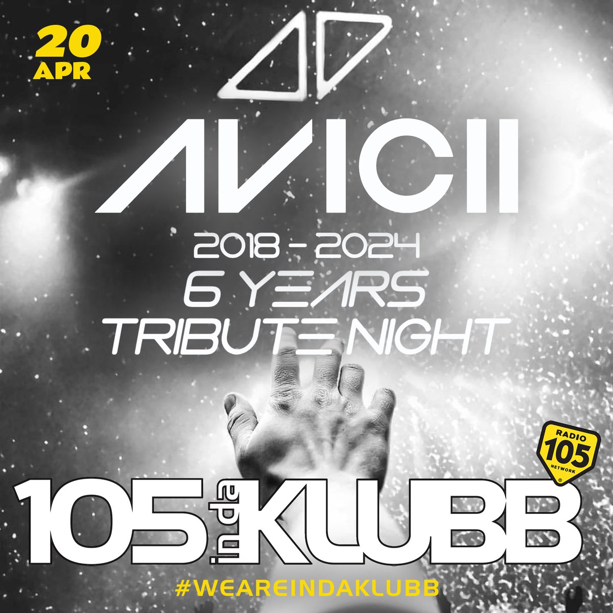 ☑ @Avicii '6 Years Tribute Night' on #105INDAKLUBB! ➖ Ogni weekend con il radioshow #MyKlubb di @andreabellidj e con i mixati dei Top dj Italiani e Internazionali ➖ #WEAREINDAKLUBB La notte dance firmata @radio105 💥 #playitloud