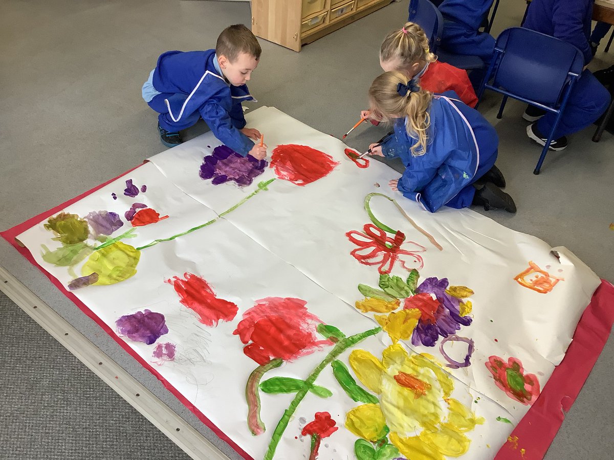 Flower painting this morning in nursery.
