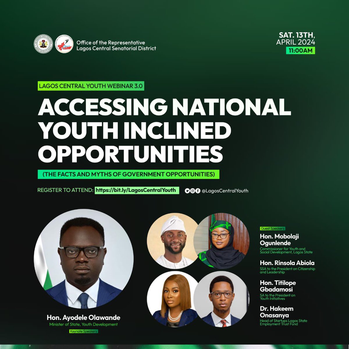 Mo_ogunlende's tweet image. With immense joy, I joined the vibrant Lagos Central Youth, honored to be a speaker at their annual webinar. Accompanied by the esteemed Minister of State for Youth Development, Ayodele Olawande, and other distinguished voices, we were hosted by the Nigerian Youth Parliament…