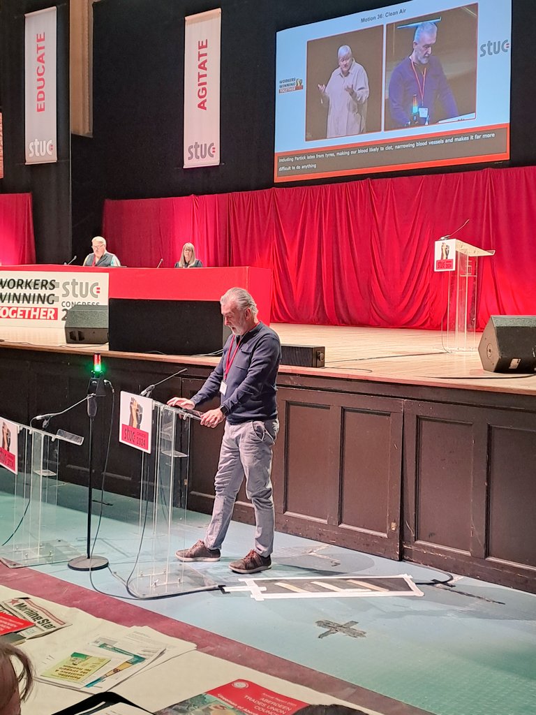 National Executive Member Rod McCready @NASUWTGlasgow proposing Motion 36 on Clean Air.

No one should be harmed by the air they breathe #STUC24.