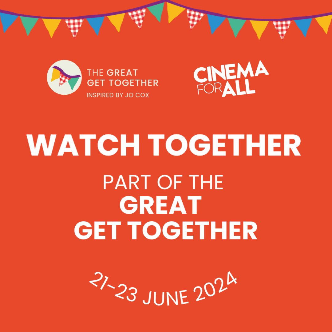 Take part in the #WatchTogether! From the 21-23 June we're are partnering with the @jocoxfoundation as part of the @great_together to celebrate how film can bring us together, bridge divides and unite us. See how your community cinema can take part: bit.ly/3TRffNO