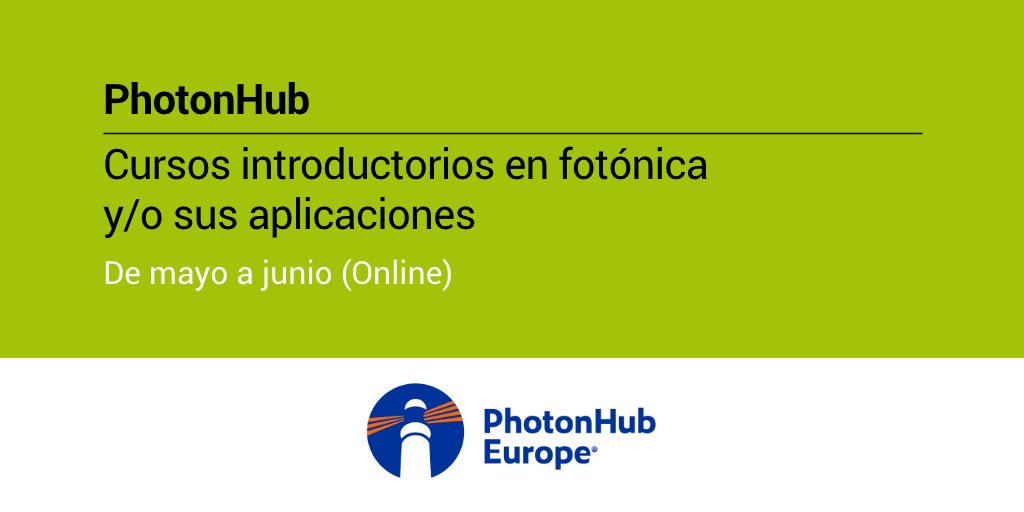 🎓 @PhotonHub sigue ofreciendo formación gratuita sobre fotónica y/o sus aplicaciones.

Los próximos meses se celebrarán nuevos cursos impartidos por miembros de Fotónica21, descúbrelos todos aquí 👇
fotonica21.org/photonhub-ofre…