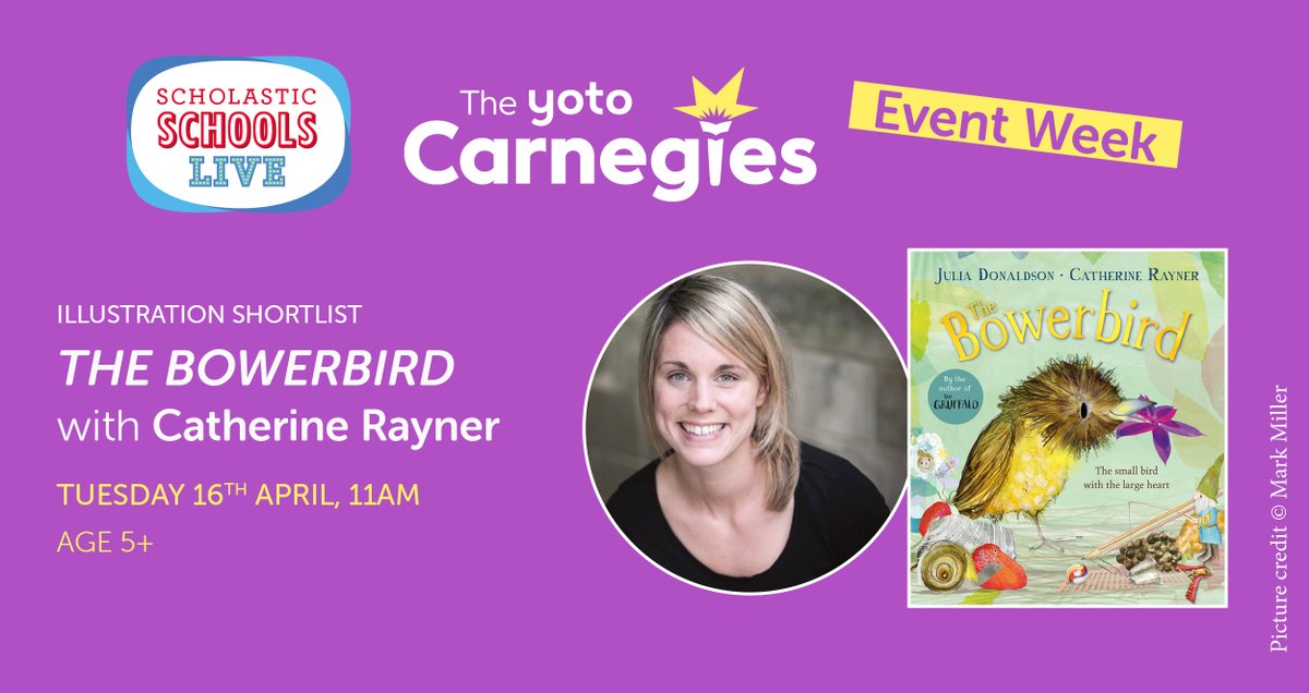 It's not too late to join @catherinerayner at 11am, as we discover the Carnegie shortlisted The Bowerbird! Sign up now: scholastic.co.uk/scholastic-sch…
