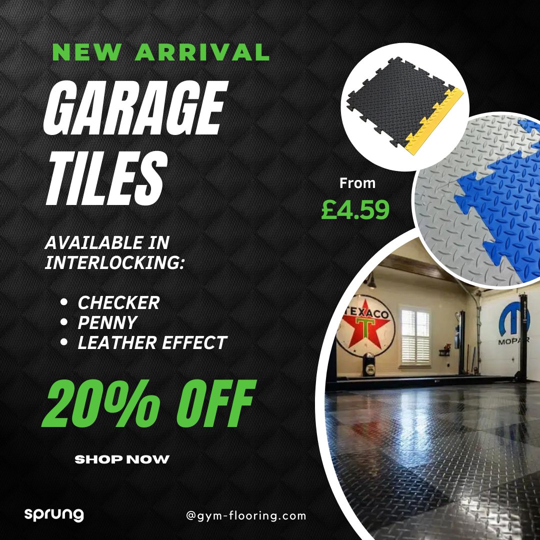 New Game-Changing Garage Tiles from £4.59! #garageflooring #garagetiles #safetytiles