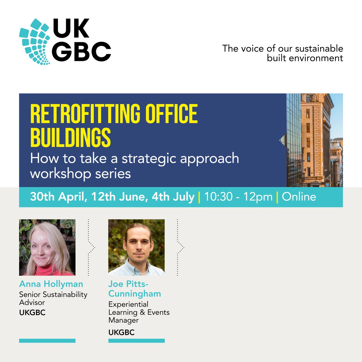 🏙️ Are you an asset owner or occupier wanting to reduce the operational emissions of your office buildings? UKGBC’s series of online workshops explores which retrofit strategies bring the most benefits with detailed analysis & case studies. 📝Sign up: ukgbc.org/events/retrofi…