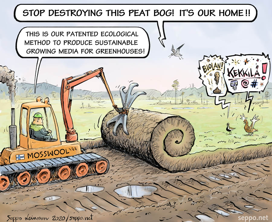 Harvesting #moss & top #peat layer destroys open #peatlands in Finland! 
Now Finnish #Biolan company sells product that includes these top moss & peat layers of the peatland as #PeatFree #Garden #Soil! 
#greenwash #wetland #destruction
biolan.com/products/biola…