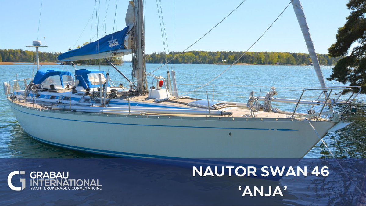 Check out the 1983 Nautor Swan 46 'ANJA' - For sale with Grabau International.

ow.ly/twSj50Rb6lz

#yachtbroker #yachtbrokerage #yachtsales #luxuryyacht #yachtsforsale #nautorswan #swanyacht #nautorswan46 #swan46 #germanfrers #bluewatercruiser #cruisingyacht