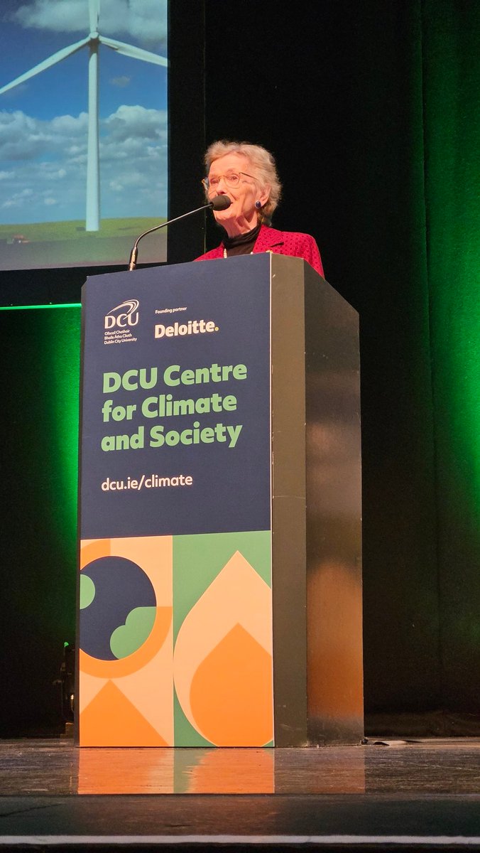 'Never too young to lead, never too old to learn'. Mary Robinson at #DCUClimate2024 @HumanitiesDCU @DCUClimate