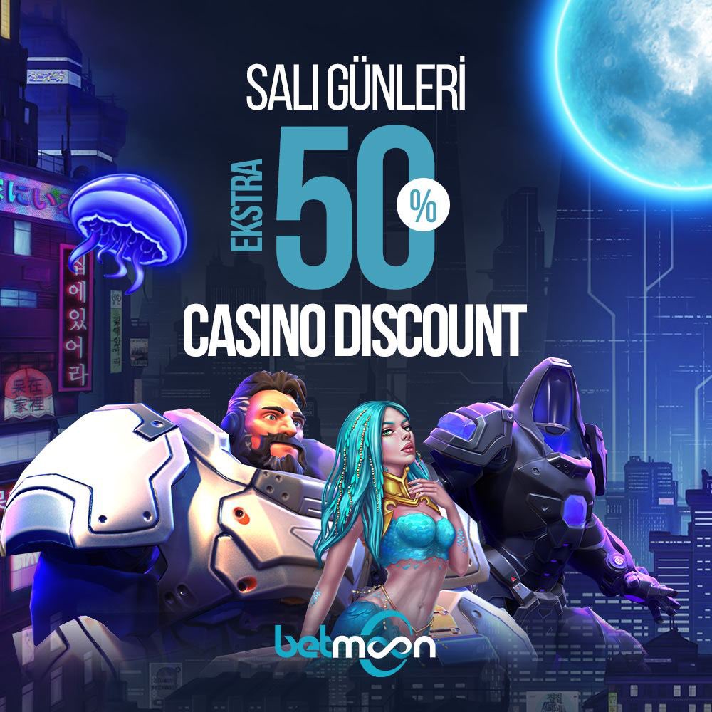 🔥 Salı Günlerine Özel Ekstra %50 Casino Discount Fırsatını Kaçırma! 🤩 Canlı ve Slot Casino Oyunlarında Kazanmanın Keyfini Rakipsiz Promosyonlar ile BETMOON’da Yaşayın! 🎁 Detaylar Bonuslar Sayfamızda Güncel Giriş 👉 bio.link/guncel