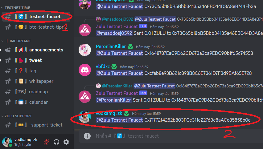 vodkamq's tweet photo. 🔥ZULU TESTNET🔥 AE LÀM GẤP NHÉ🛩️
🧑‍💻Sơ lược Testnet @zulu_network: 
- Bitcoin Layer 2 & Raised 3 Triệu Dollar
- Tham gia 7 nhiệm vụ Test daily kiếm ZGP (Có giới hạn/ngày)
- Ví sử dụng: Metamask & Unisat (bitcoin testnet)
✅Add mạng Zulu thủ công
Network name: Zulu Testnet
RPC URL: https://t.co/VJK2NaU9xI
Chain ID: 90104
Symbol: ZULU
✅Hoặc Connect Link Đăng ký nó tự add.

🧑‍💻Vào việc nhé: Hướng dẫn tham gia
1️⃣ Registration: https://t.co/7ZwVcfC1oH
- Join link điền form & 🎁code mời: WYQ6SD

2️⃣Daily Sign-in : Login lấy points hằng ngày
- 10p/ ngày đầu tiên
- 20p/ ngày thứ 2 & sẽ là 70 cố định cho các ngày tiếp theo.

3️⃣Using Zulu Faucet DAILY: https://t.co/Hym3kDjqL8 
🚰 Vào channel " Testnet Time" chọn testnet faucet:
- Claim Zulu token: 
Nhập cú pháp Hình 2 [ @Zulu Testnet Faucet (Dán ví metamask 0x.... )]
- Claim testnet Bitcoin: 
Faucet bitcoin discord (bị đóng) nên ae dùng link này nha (12h/1claim) https://t.co/oemETe6hmA

4️⃣Transferring Transaction: Chuyển Zulu token qua lại giữa các ví. Anh em có thể chuyển chéo ví với mình & cmt bên dưới nhé.
0x71772f4252b803FCe311e22763c8aACc85858b0c
- 1tx/20 ZGP
- Max 10tx/200 ZGP/day

5️⃣Bridge testnet BTC: https://t.co/SNmES3WNwY
- Join link connect 2 ví: Unisat & Metamask
- Bridge BTC từ unisat sang Metamask & ngược lại
- 1tx/150 ZGP & Max 10tx/1500 ZGP
- Bridge done tầm 30-60p nên ae làm 1 lèo vài tx nha. Phí bridge cũng khá cao nên 0.00002/tx ( ai nhiều testBTC thì khỏe ru ) 

6️⃣Swap - AdamSwap: https://t.co/0o6gWMQfwa
- Join link & Swap từ Zulu token > token bất kỳ
- 1tx/100 ZGP & Max 3tx/300 ZGP

7️⃣Liquidity Providers - AdamSwap : https://t.co/Hz4tRsLLSb
- Join link & Add LQừ Zulu token > token bất kỳ
- 1tx/100 ZGP & Max 3tx/300 ZGP

🎉Invite Friends: 🎉
Cuối cùng AE lấy link mời bạn bè tham gia. Nhớ để code riêng giống mình nhé, đừng dùng mỗi link nè

8️⃣ Nhớ làm hằng ngày nha AE

🧑‍💻Link hướng dẫn chính chủ cho ae nếu xem bài mình mà không hiểu: https://t.co/vywSW3cFM7

✅DONE✅& Goodluck GUYS
#BitcoinLayer2 #Testnet 
@linh180796 @VPhm23380671 @Cuabinhduong @KhiUtMKF @hanluong15