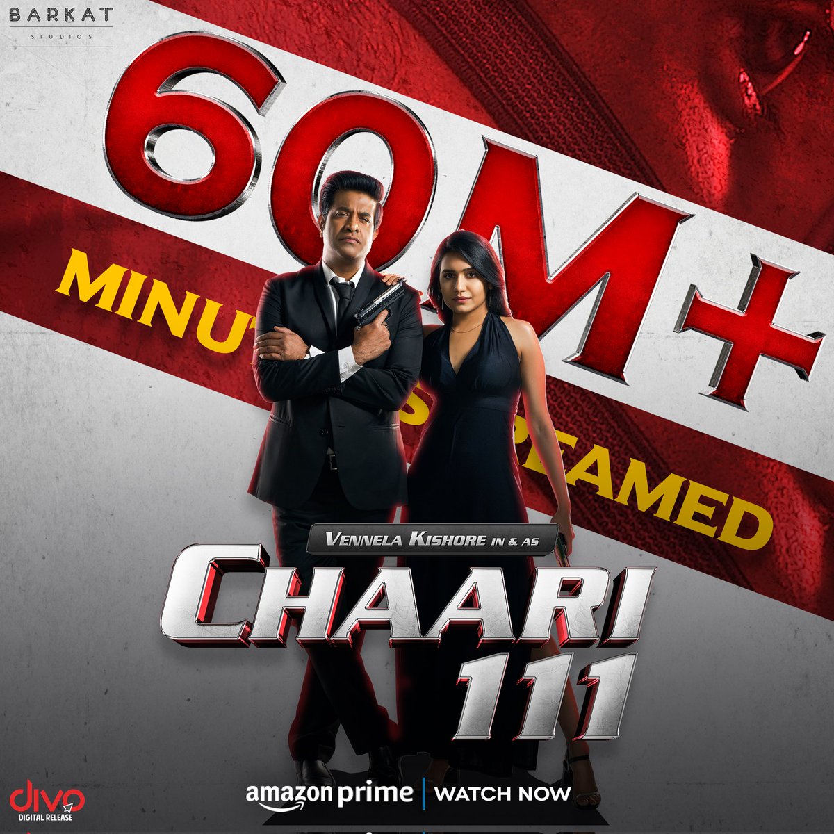 #CHAARI111 has crossed 60 Million+ streamed minutes on @PrimeVideoIN 🌟 Join the millions of viewers and dive into the action-packed comedy today 💥

▶️ openinapp.link/rxbtv

#Vennelakishore @samyukthavv
@barkatstudios @aditisoni1111
@tgkeerthikumar @simonkking