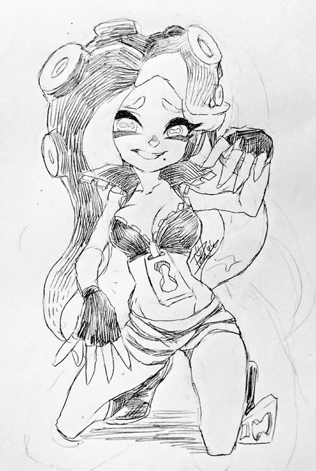 一番最初に描いたイイダさん(アナログ再掲)
#Splatoon2 #splatoonart 