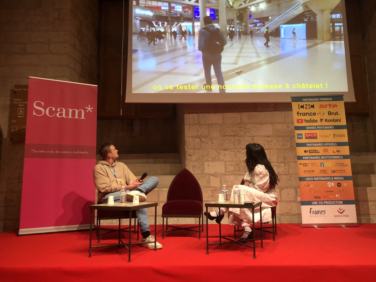 webscam's tweet photo. Partage d’expériences à @FramesPro !
Coup de projecteur sur deux vidéastes de talent @ImperatriceWu et @AlterHis, sous le précieux éclairage de @mariannerigaux
#frames2024 https://t.co/216d4QVoLe