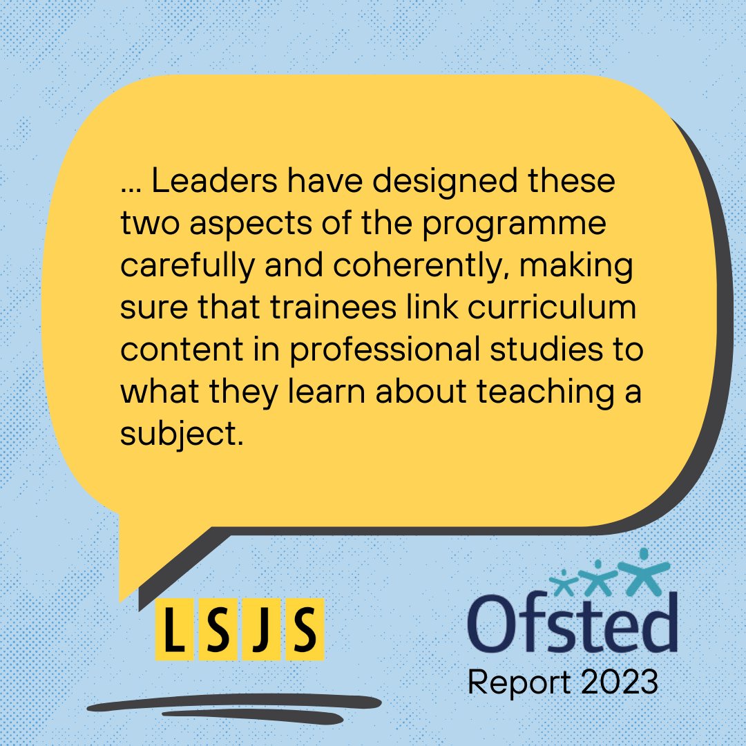 Why do potential new teachers choose to #traintoteach at LSJS? Extracts from our Ofsted report.
#getintoteaching #makeadifference #teachingcareer #firstteacher #bestteacher #careerchange #teachertraining