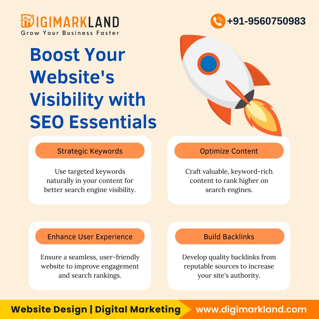 DigiMarkLand's tweet photo. Increase website visibility & attract qualified leads. Our essential #SEOtips unlocks the secrets to dominating search engine results. Get started with #SEO today! Call/WhatsApp ☎ +91 95607 50983
#LocalSEO #EcommerceSEO #SEOessentials #LeadGeneration #SearchEngineOptimization https://t.co/04g102QOAX