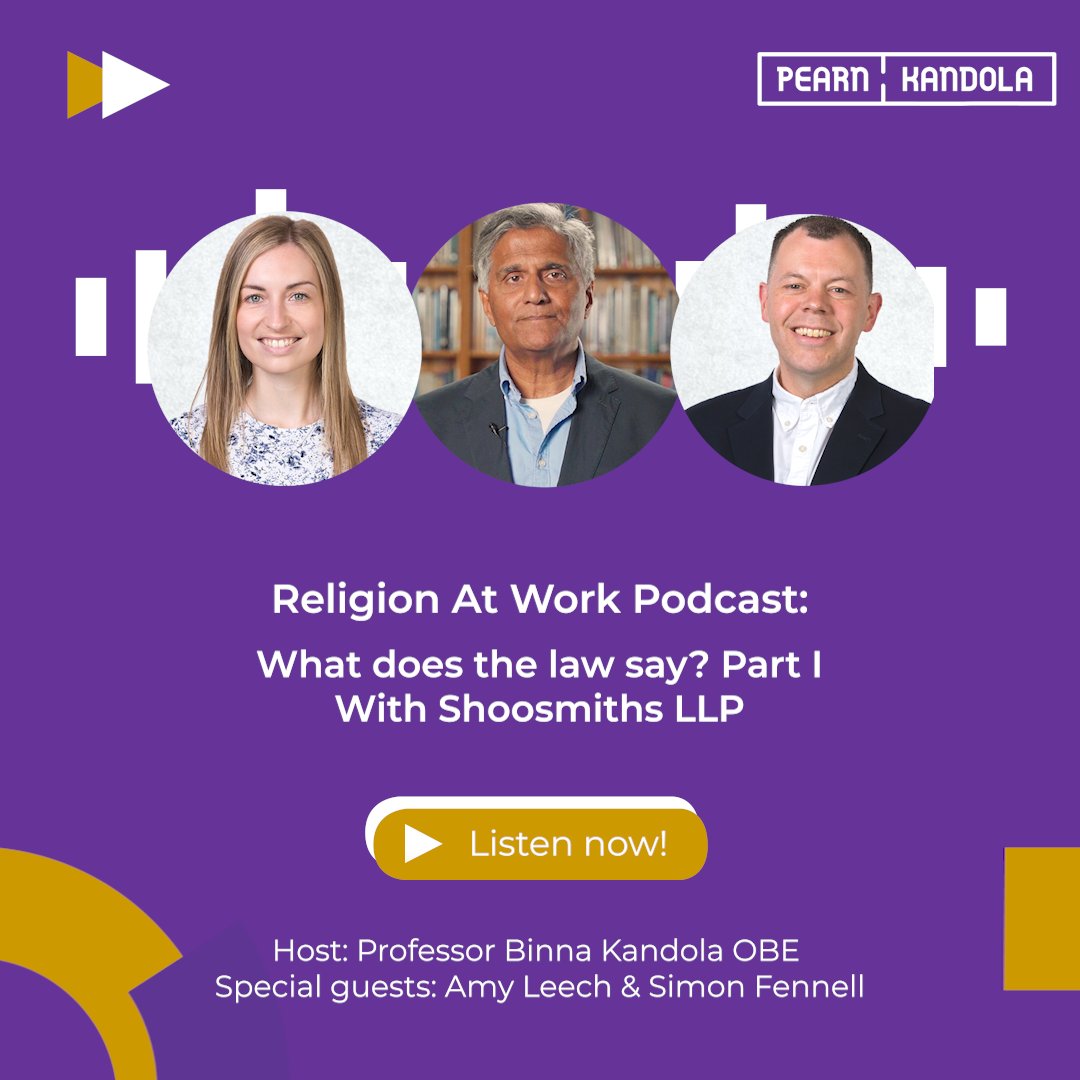 Pearn Kandola (@pearnkandola) on Twitter photo Are your workplace policies be indirectly or directly discriminating against employees of faith?
Join us for the first of our brand new podcast series 'Religion At Work'.
'What Does The Law Say? Part I' features legal experts from <a href="/shoosmiths/">Shoosmiths</a>
Listen: eu1.hubs.ly/H08CGTF0 Are your workplace policies be indirectly or directly discriminating against employees of faith?
Join us for the first of our brand new podcast series 'Religion At Work'.
'What Does The Law Say? Part I' features legal experts from <a href="/shoosmiths/">Shoosmiths</a>
Listen: eu1.hubs.ly/H08CGTF0