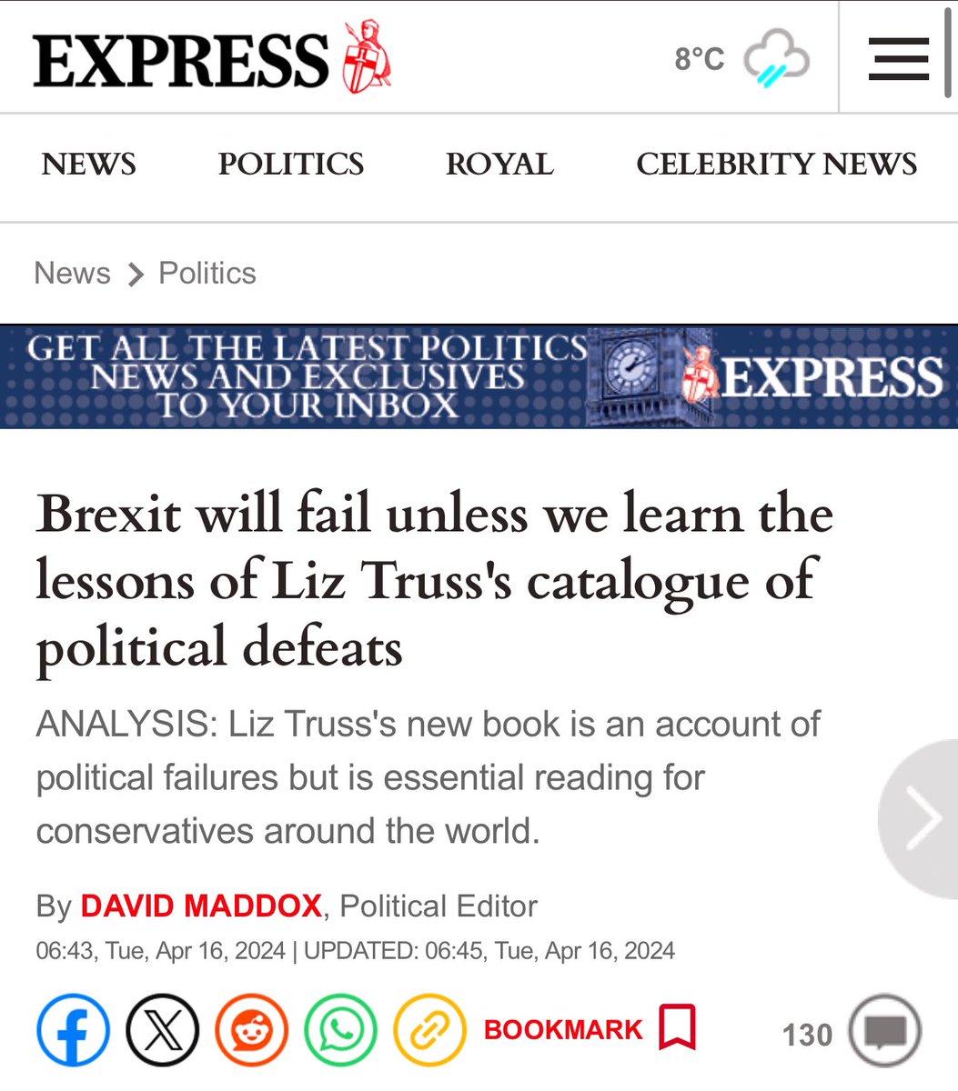 Aha so unless people read the Lettuce’s book, #Brexit will fail says the BrExpress! Ps Brexit was always going to fail to deliver its promises bc it was sold on whopping great lies by charlatans.