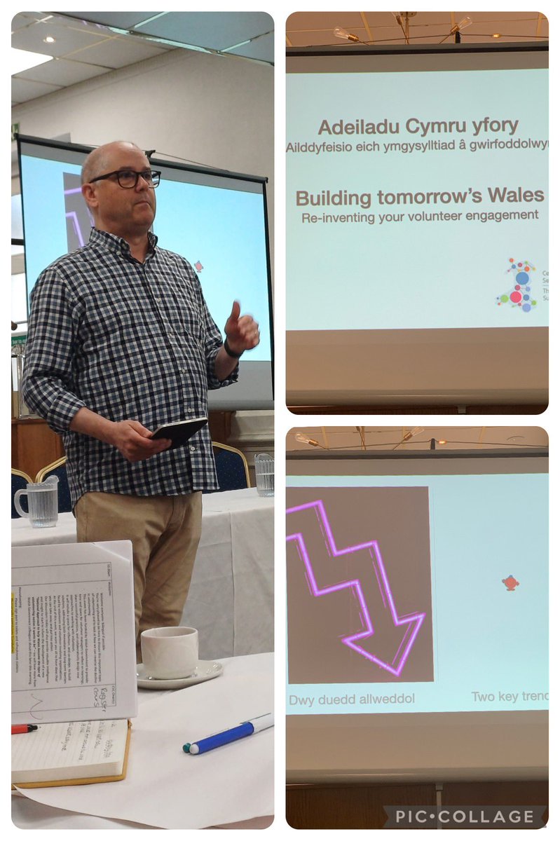 In Carmarthen today with <a href="/RobJConsulting/">Rob Jackson Consulting Ltd</a> <a href="/martinjcowling/">Martin J</a> <a href="/CAVSCarms/">CAVS Sir Gâr\Carmarthenshire 🧡</a> @VolPembs <a href="/SwanseaCVS/">SwanseaCVS</a> <a href="/WG_Communities/">Welsh Government Communities</a> talking all things volunteering <a href="/VolWales/">Gwirfoddoli Cymru / Volunteering Wales</a> <a href="/WCVACymru/">WCVA | CGGC</a>. Fewer people are volunteering for less time: what action can we take?