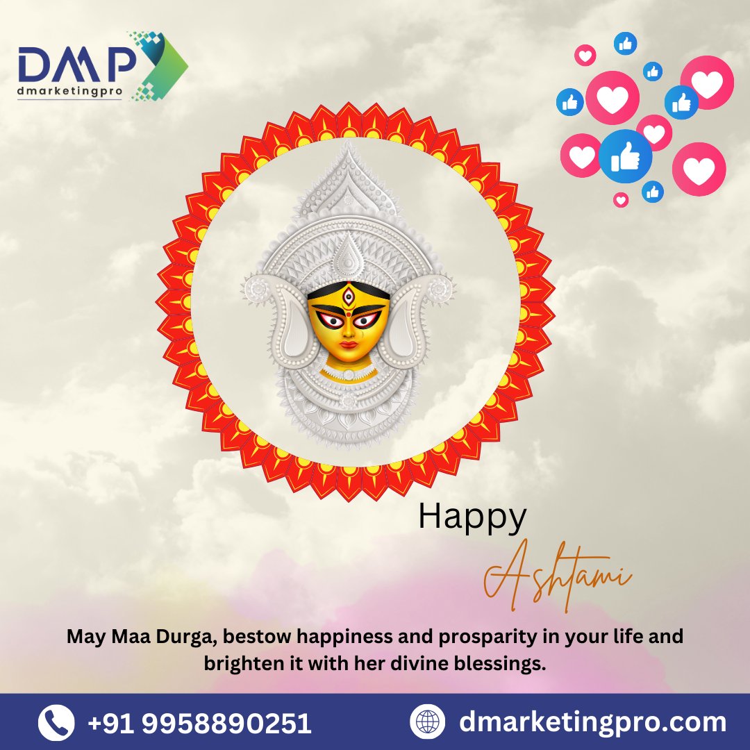 On this auspicious #Ashtami, may your life be filled with joy, prosperity, and abundance. #AshtamiBlessings #DivineEmpowerment #GoddessDurga #StrengthAndCourage #Dmarketingpro