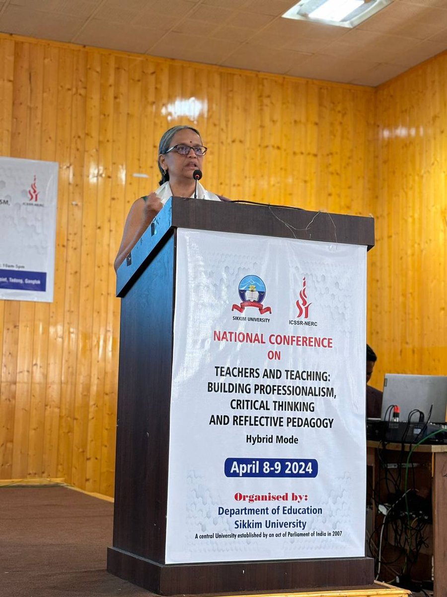 Prof. Padma M Sarangapani shared insights from SoTTTER23 at the National Conference on 'Teachers and Teaching: Building Professionalism, Critical Thinking, and Reflective Pedagogy' hosted by the Department of Education, Sikkim University. Read report: bit.ly/SoTTTER-by-CETE