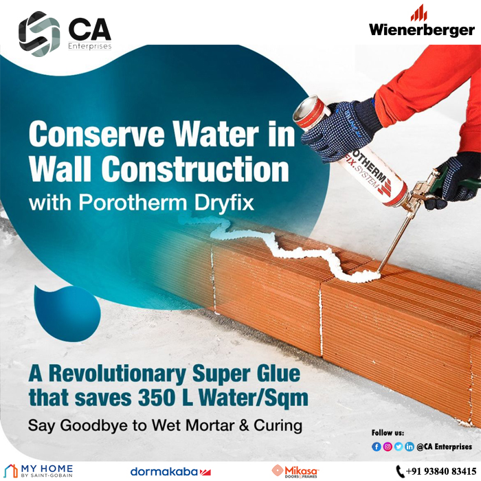 By minimising water usage through the elimination of curing, this superglue is paving the way for a #greenerfuture in construction. Take your first step towards sustainable construction with #Porotherm #dryfixsystem.

Showroom @ Mettupalayam Road Coimbatore North.