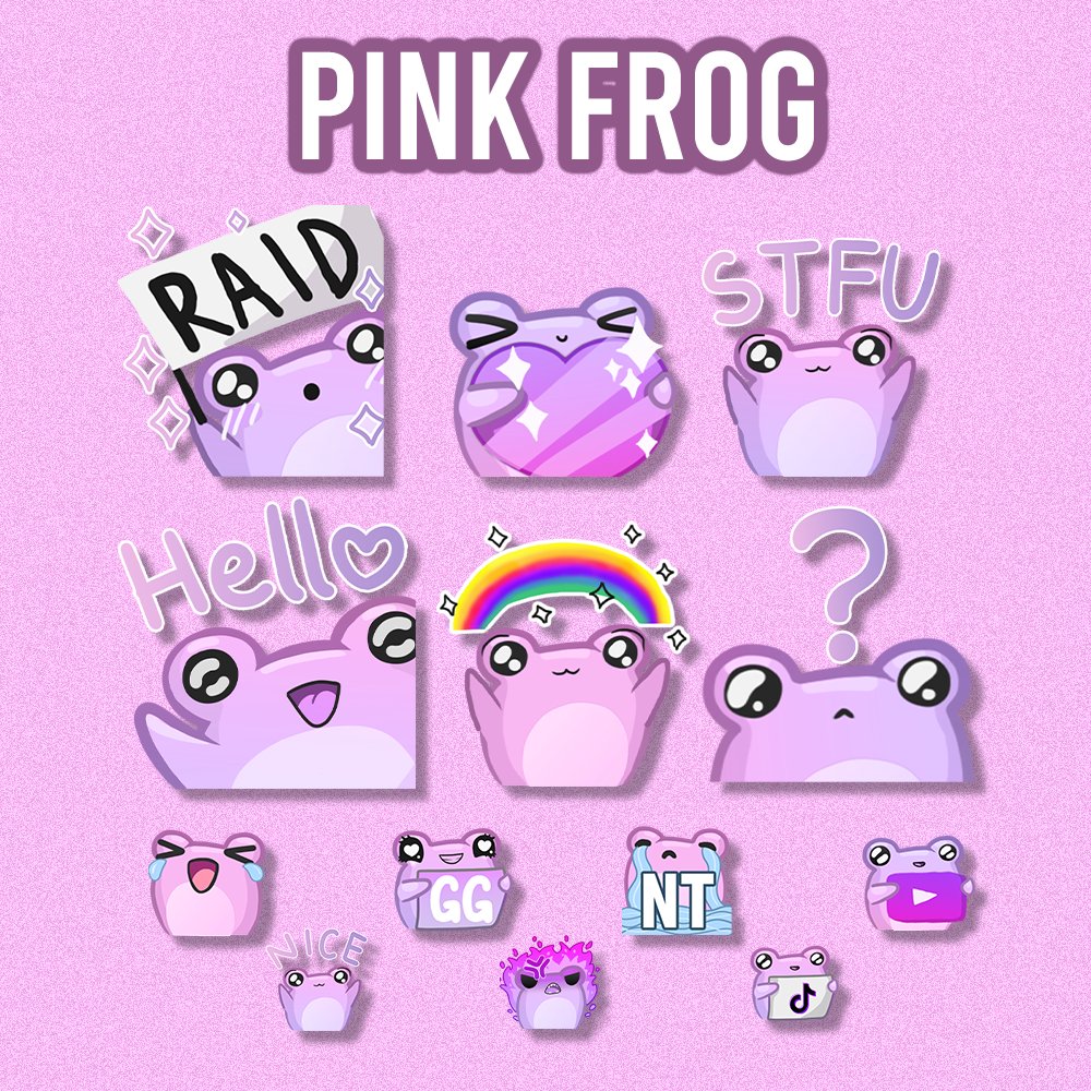 🎁GIFT for everyone🎁 I made a pink version of my froggo emotes✨ If you like them you can get them free on my ko-fi ➡️ko-fi.com/s/0778103f6d