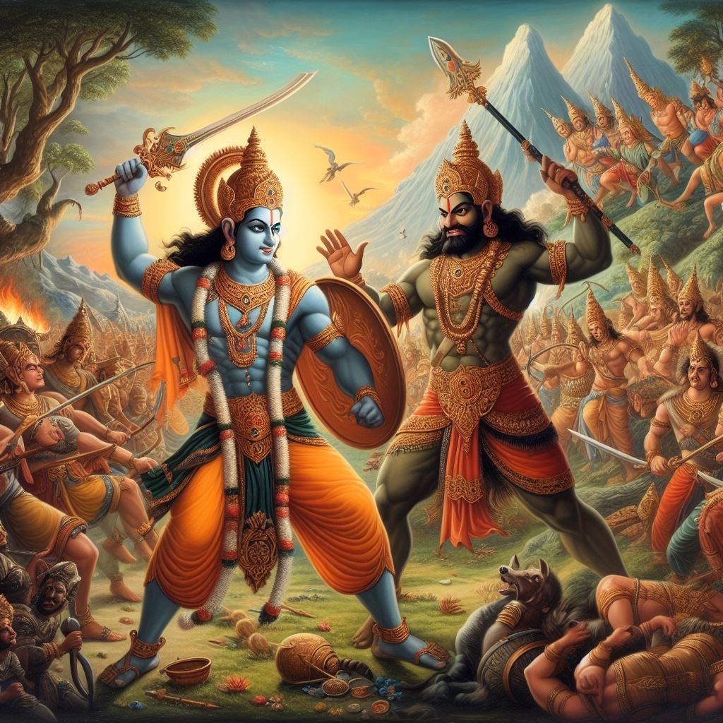 “Triumph of Virtue: The Decisive Victory of Rama over Ravana” @siddipetme 
#TriumphOfVirtue #RamaVsRavana 
#EpicBattle #GoodOverEvil 
#DivineVictory #MythicalTriumph