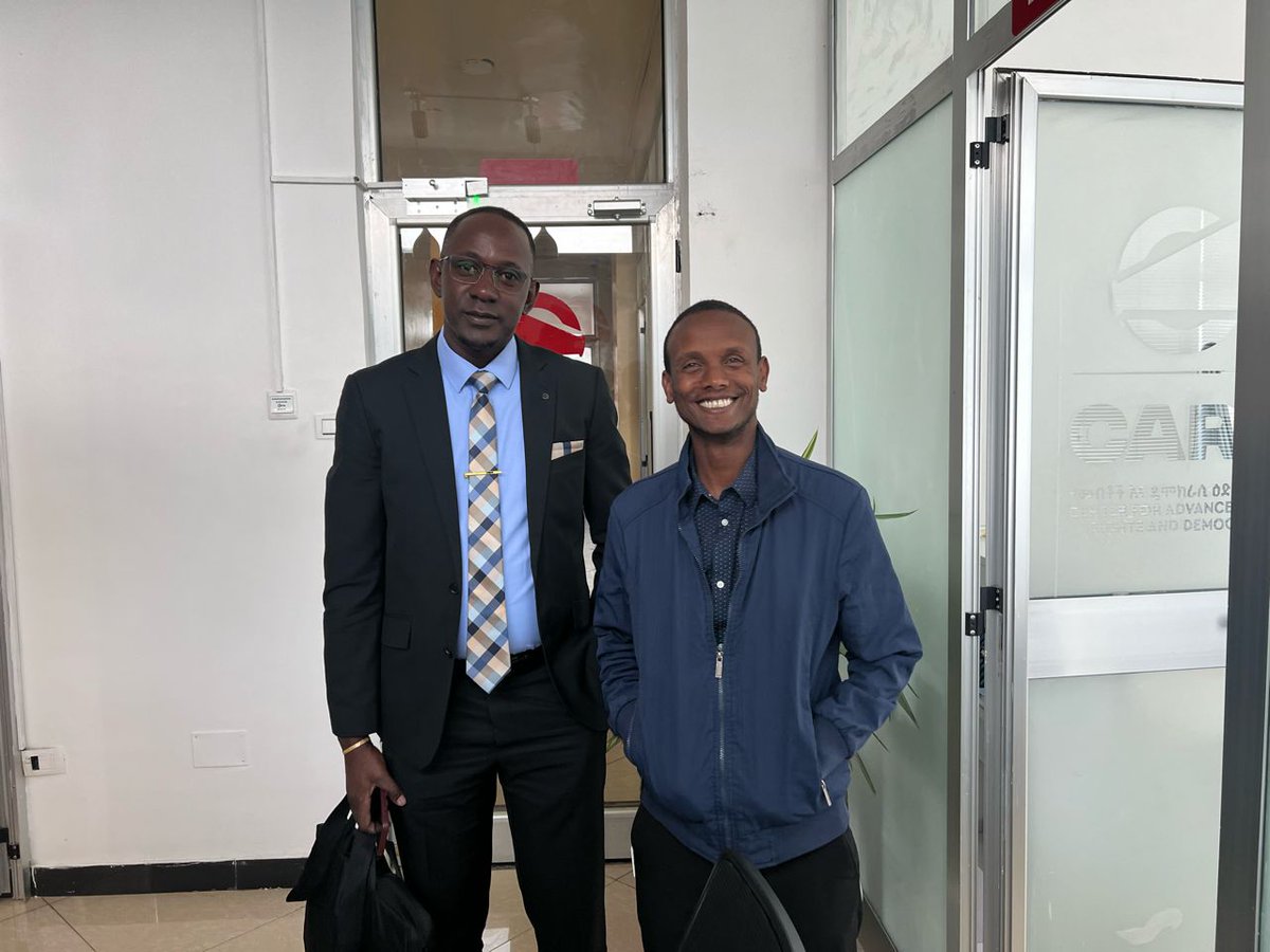 The Media and Content Lead at Unwanted Witness @KafumbeHerbert, is currently in Addis Ababa, Ethiopia, engaging in important discussions. He has just concluded a vital meeting with Befekadu Hailu (@befeqe), Executive Director of @CARDEthiopia. #UnWantedWitness