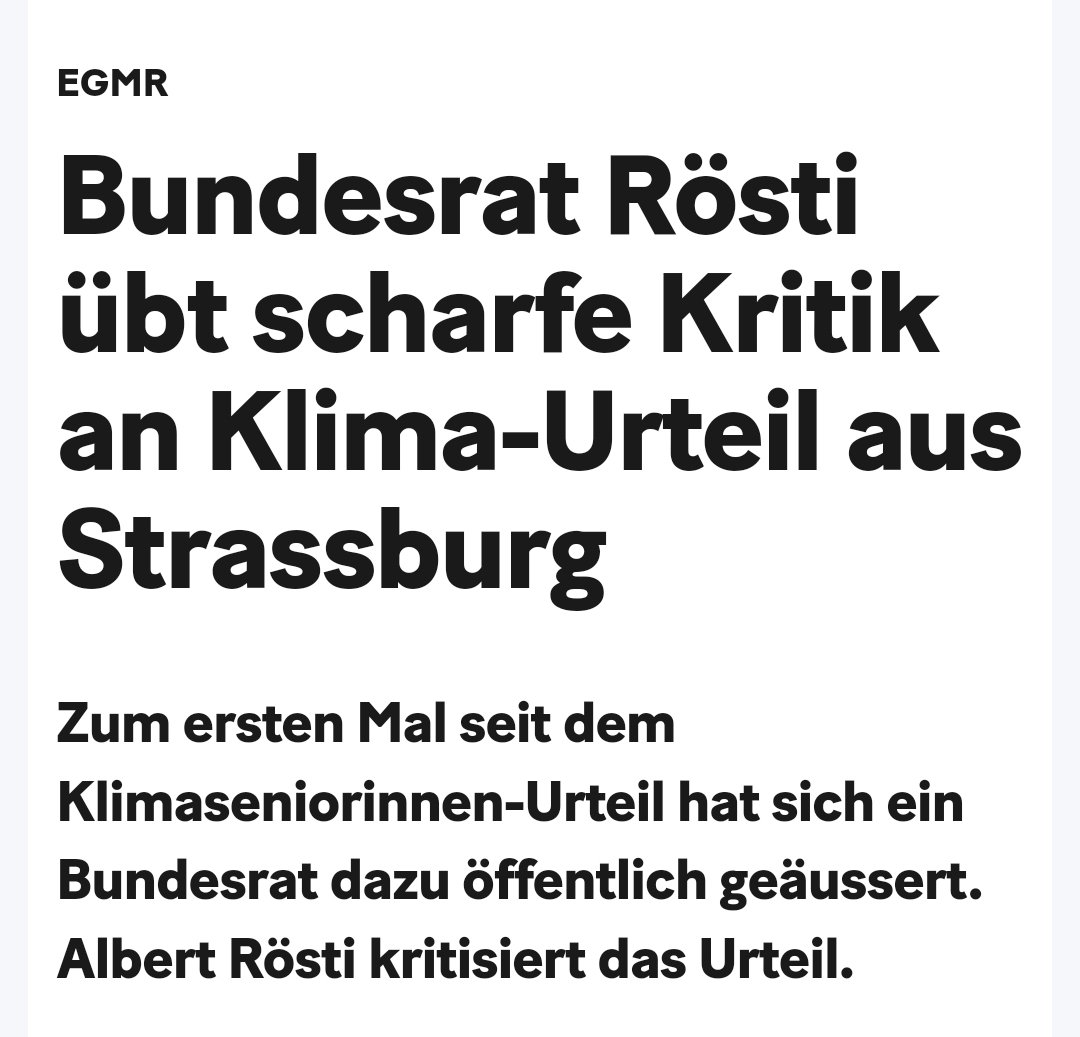 Gut. Aber ich übe auch scharfe Kritik an Albert Rösti @SVPch und seinem #Mantelerlass. Wer keines dieser unnützen Windräder im Garten haben will, sagt klar !NEIN! zu diesem linksgrünen Irrsinn. #Klimahysterie 20min.ch/story/alber-ro…