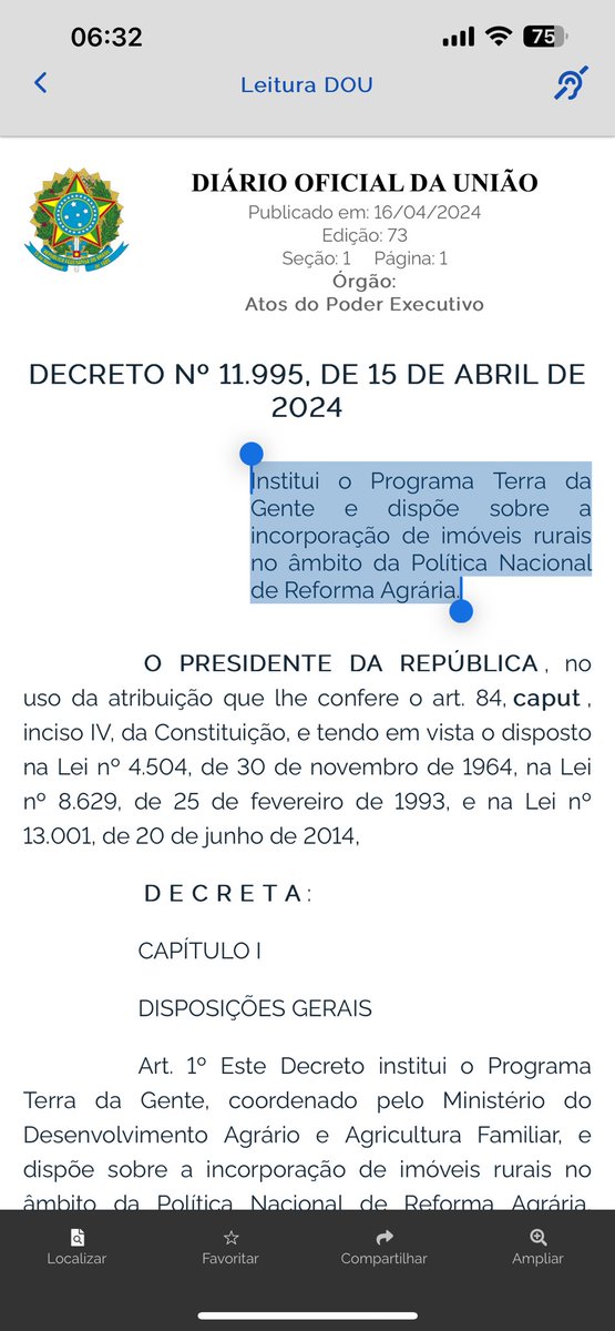 🆘🆘🆘 me ajudem a compartilhar essa loucura!! 🚨🚨🚨
O Lula acaba de assinar um decreto instituindo o programa terra da gente. Este programa vai favorecer o MST e acabar com a propriedade privada, olhe isso:
Art. 3º São objetivos do Programa Terra da Gente:
I - obter imóveis…