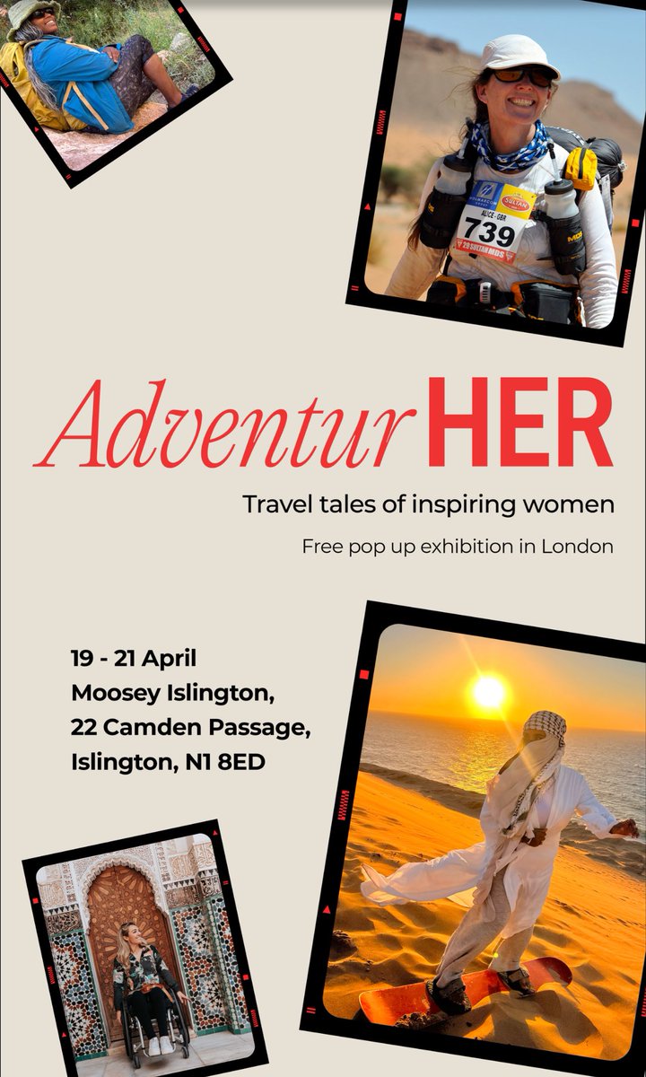 What are you doing this weekend? If you are in London - come and meet me! Free, no booking needed and all these amazing stories and pictures of women adventurers. I'll be there all day Saturday. Details ⬇️⬇️ @Intrepid_Travel @Visit_Morocco_