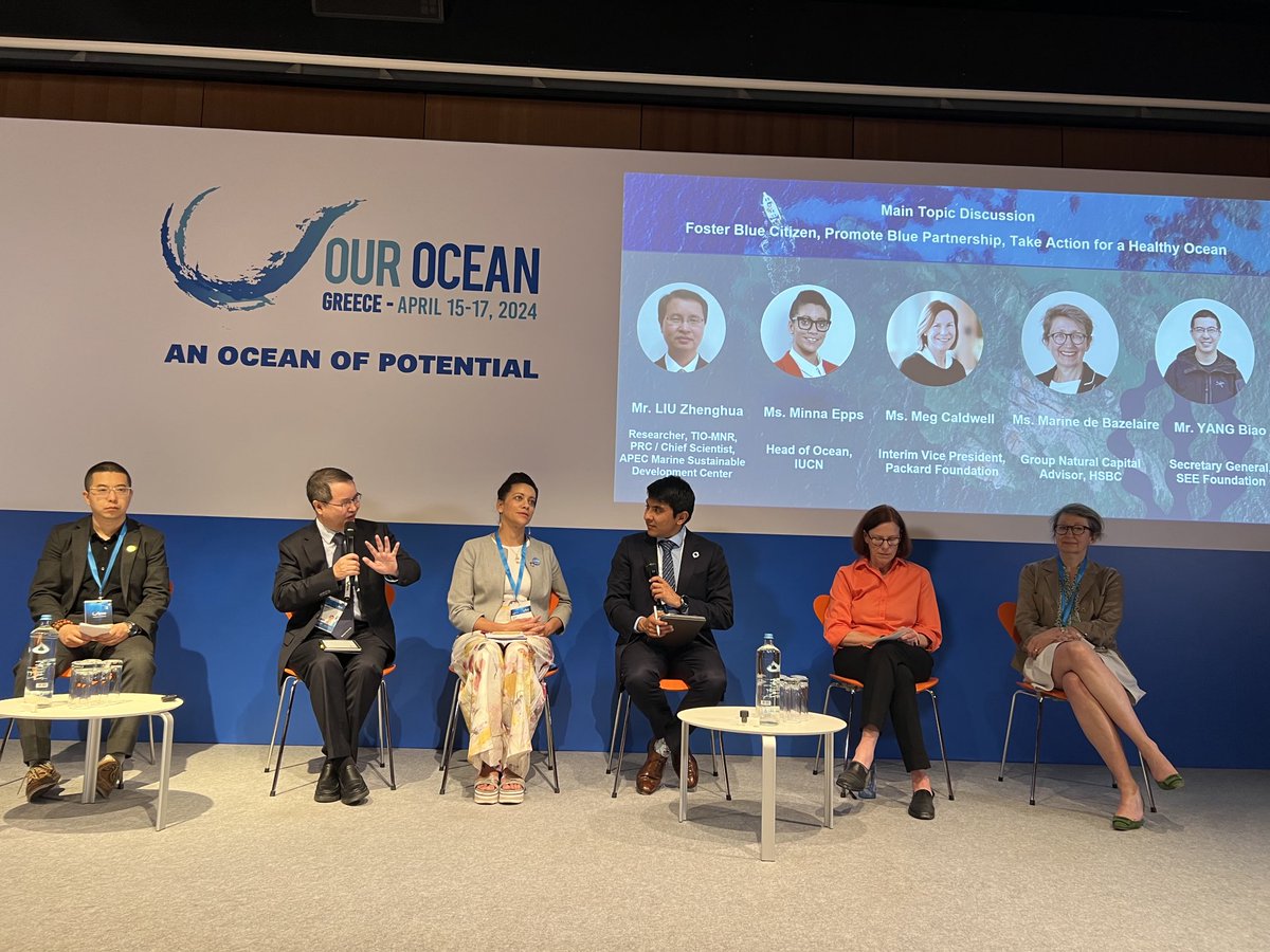 Excellent panel presentation at today's Blue Citizen side-event ⁦@OurOceanGreece⁩. Thank you ⁦@wef⁩, ⁦@IucnOcean⁩, @HSBC, ⁦@PackardFdn⁩ & Government of #China for your dedication to the promotion of Blue partnerships. ⁦@FriendsofOcean⁩