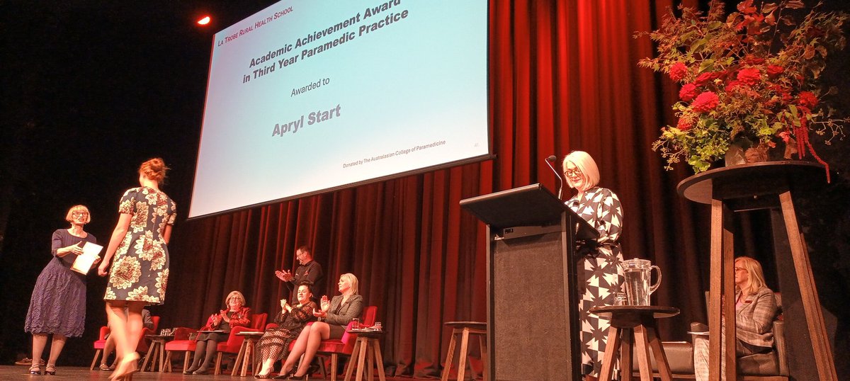 Dean of the Rural Health School Professor Jane Mills announces the outstanding @LaTrobeRHS students' prizes for the past year.