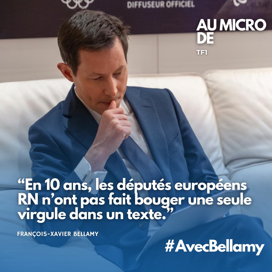 « En 10 ans, les députés européens RN n’ont pas fait bouger une seule virgule dans un texte. » @fxbellamy @TF1Info