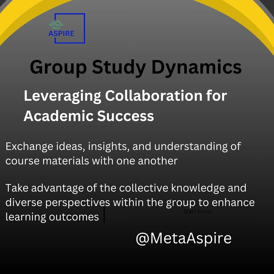 📚 Elevate your academic journey with group study dynamics! 👩‍🏫 Collaborate, share ideas, and conquer challenges together. 🤝 Together, we can achieve academic excellence! #GroupStudy #AcademicSuccess #MetaAspireSynergy @Maheshb03128803