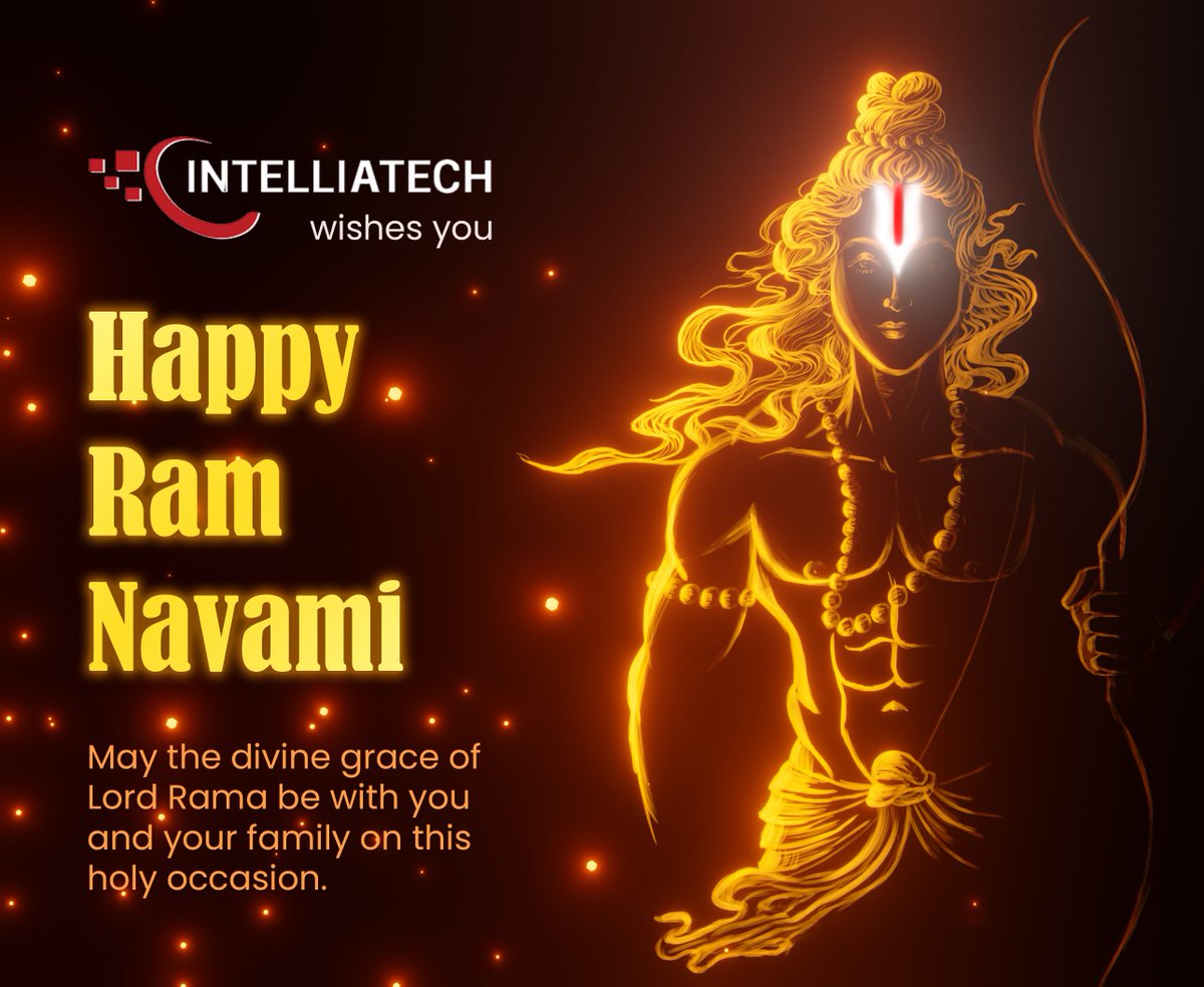 IntelliaTechPvt's tweet photo. Wishing you all a very Happy Ram Navami. May the divine blessings of Lord Ram guide us all on the path of righteousness. Let us all offer prayer to him and seek his blessings for a bright, happy, and prosperous future. 

#ramnavami2024 #intelliatech #itcompany https://t.co/pYv7RnYp3k