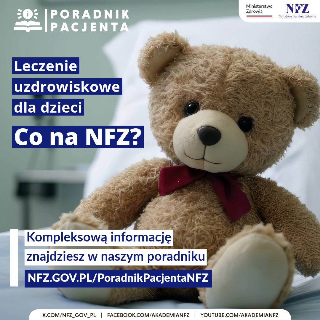 🟢🔵🟣Na #Mazowsze w 2023 r. zrealizowano ponad 2,5 tys. skierowań na leczenie uzdrowiskowe dzieci.
👦oraz 👧z #Mazowieckie najczęściej leczą się w uzdrowiskach nadmorskich.

✅Jak długo trwa turnus❓
✅Jak uzyskać skierowanie❓

Sprawdź #PoradnikPacjenta👉tiny.pl/dr32d