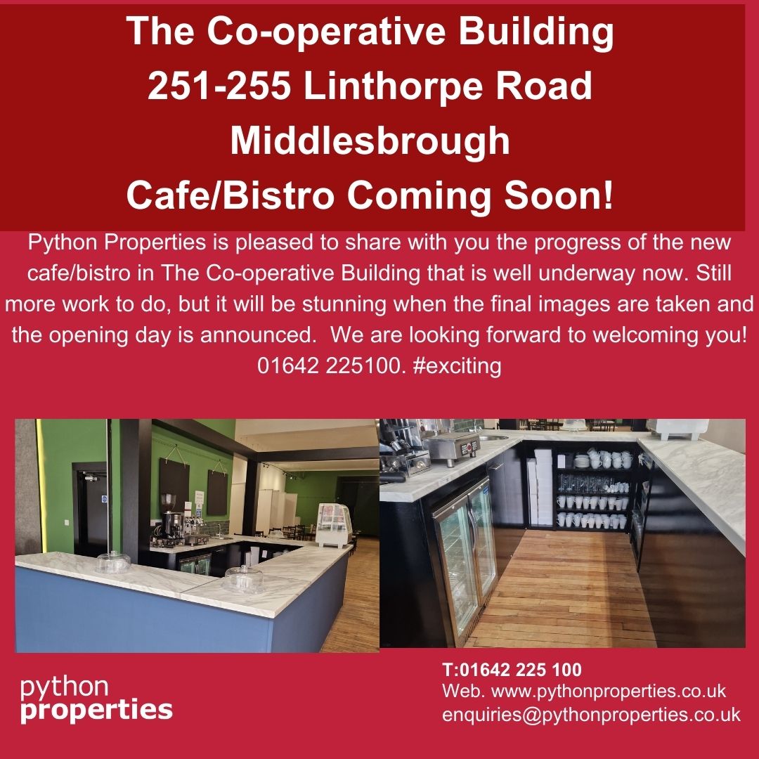 Python_Prop's tweet image. We are pleased to share with you the progress for the new Cafe/Bistro at The Co-operative building in Middlesbrough #exciting