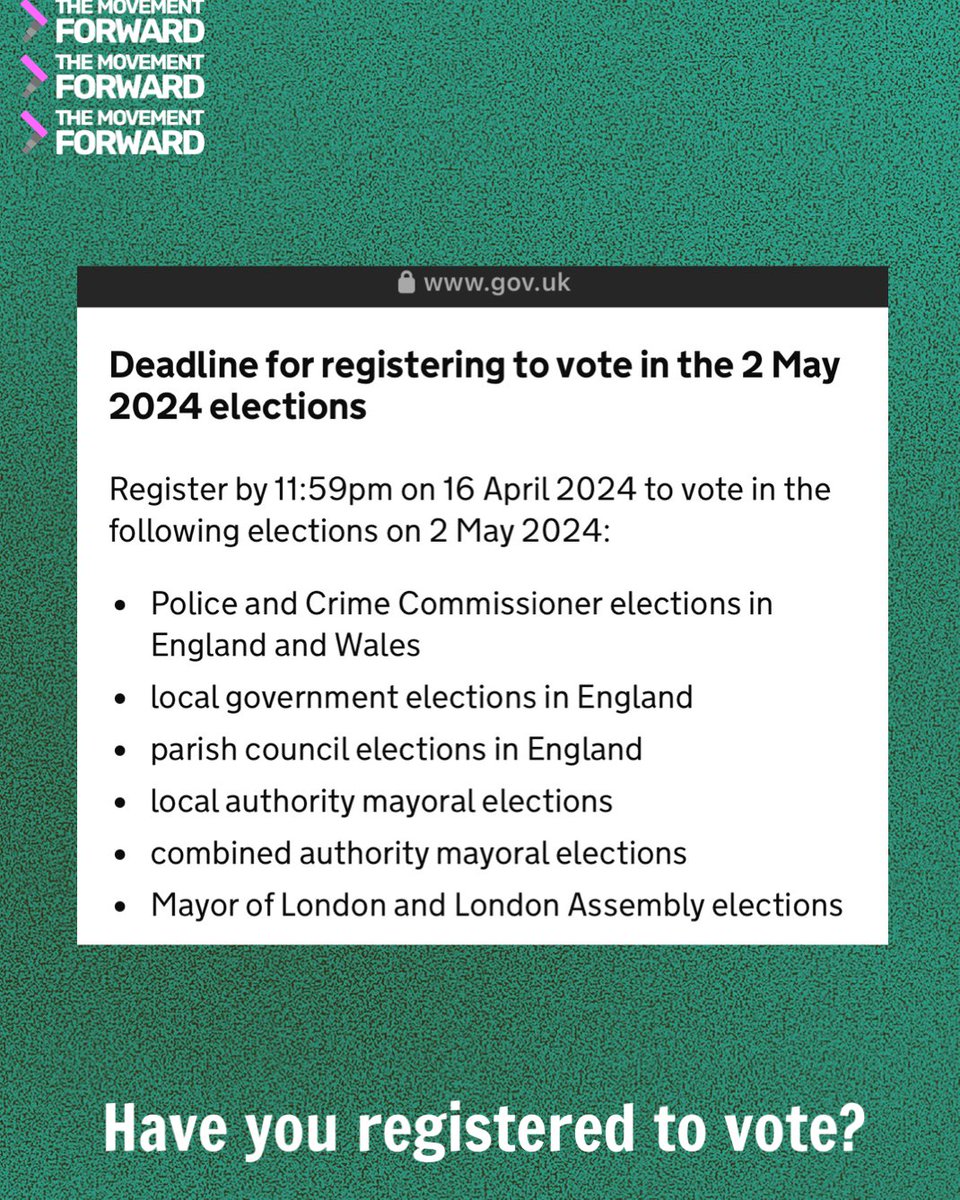 You have registered to vote... right? You have until midnight if not It takes less than 5 minutes Do it right here: gov.uk/register-to-vo… ✅ Done! ♻️ Retweet / DM this to remind a friend