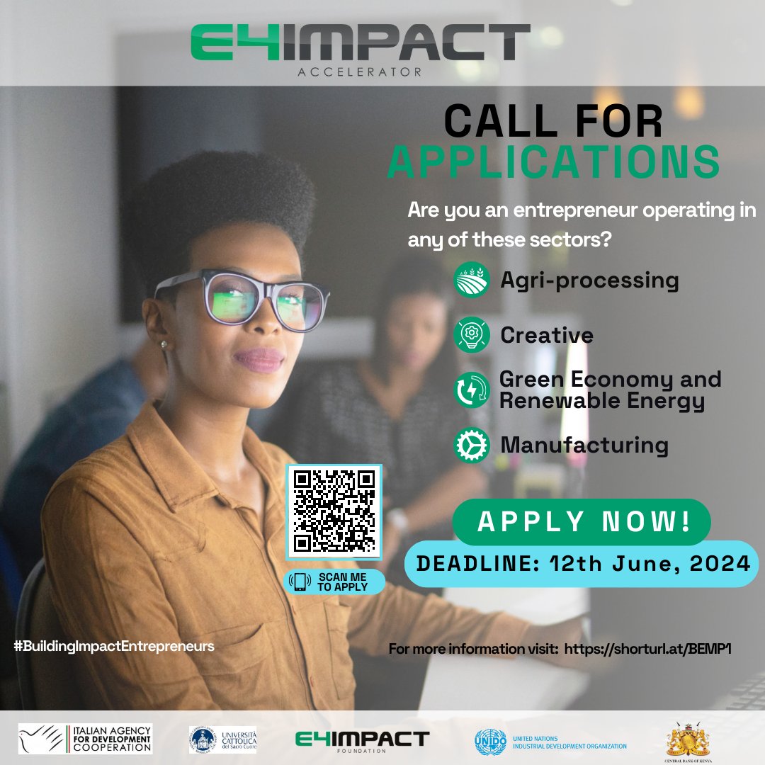1/2 Would you like some help to grow your #business? E4Impact Accelerator is recruiting for the next #impact #entrepreneurs in various sectors of the #economy. Join the 2024 cohort, and let's grow your #enterprise together.