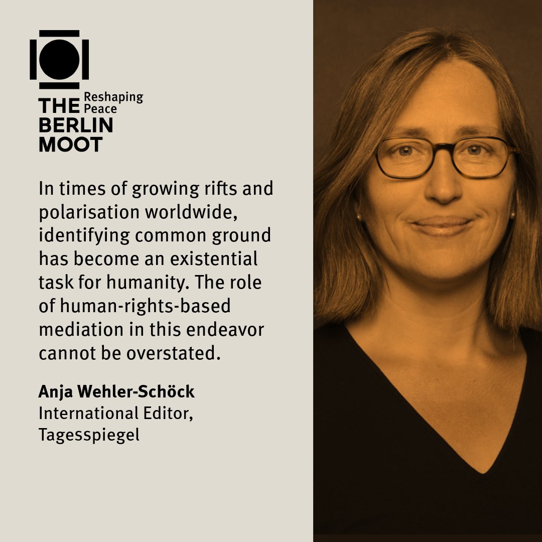 📢#TheBerlinMoot is 1️⃣ day away! 👉Don't forget to watch our livestreamed sessions tomorrow, including our panel on #HumanRights & #mediation, via berlinmoot.org. @Anja_WS shares why these two fields can help establish common ground in light of today's polarisation.