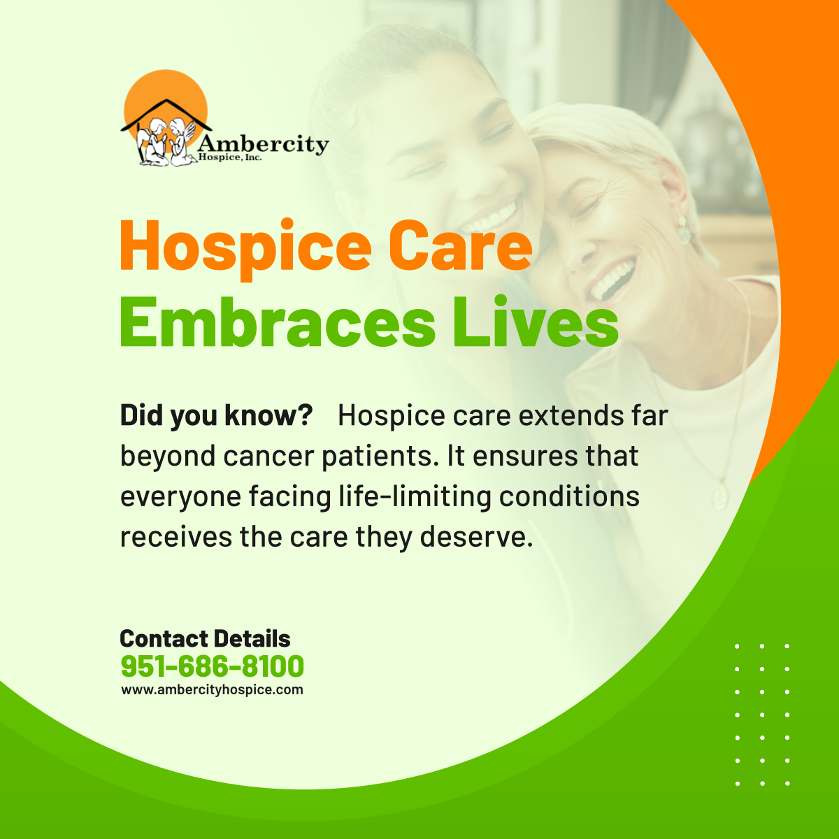 We're here to provide comfort, and symptom management, and enhance the quality of life for those who have decided to shift their focus from pursuing a cure. 

#SpecializedCare #LifeLimitingConditions #EndOfLifeCare
