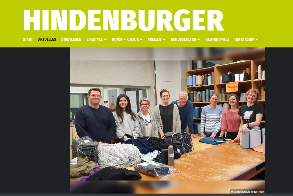 Aus Alt mach Neu! ♻️Für weniger Textilabfall sorgt das #DBUprojekt 'Knitcycle' der @HSNiederrhein & Bache Innovative. Wie neues Garn aus alten Fasern für Stricktextilien hergestellt wird, das erfahrt ihr hier im Artikel. #FashionRevolutionWeek ➡️hindenburger.de/aktuelles-arti…