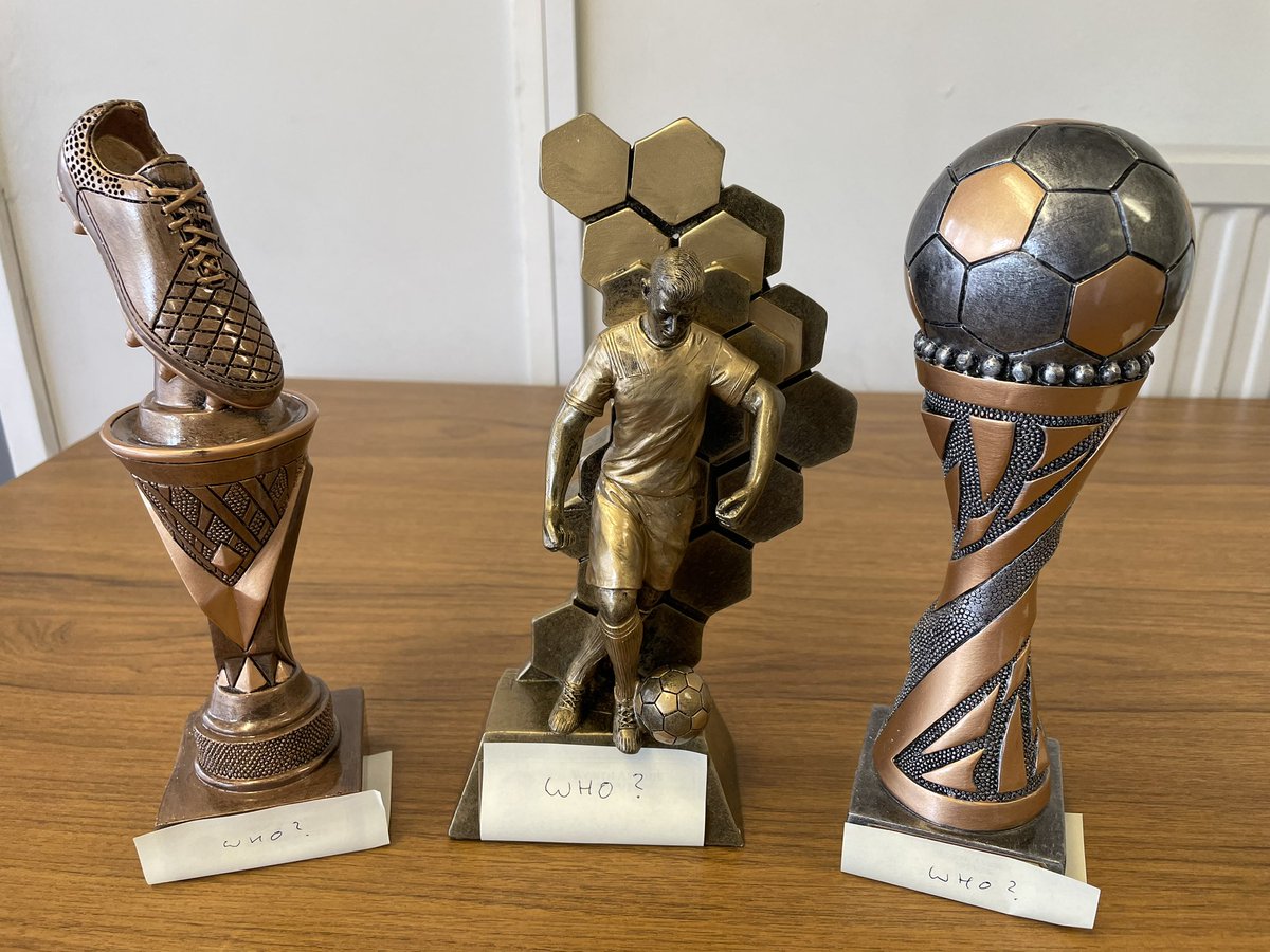 We’ll be presenting our end of season awards after tonight’s game -
Player of the year
Sportsman of the year
Leading Goalscorer (hope nobody scores a bag full of goals tonight or we’ll be needing a new trophy)
But who will be the winners?