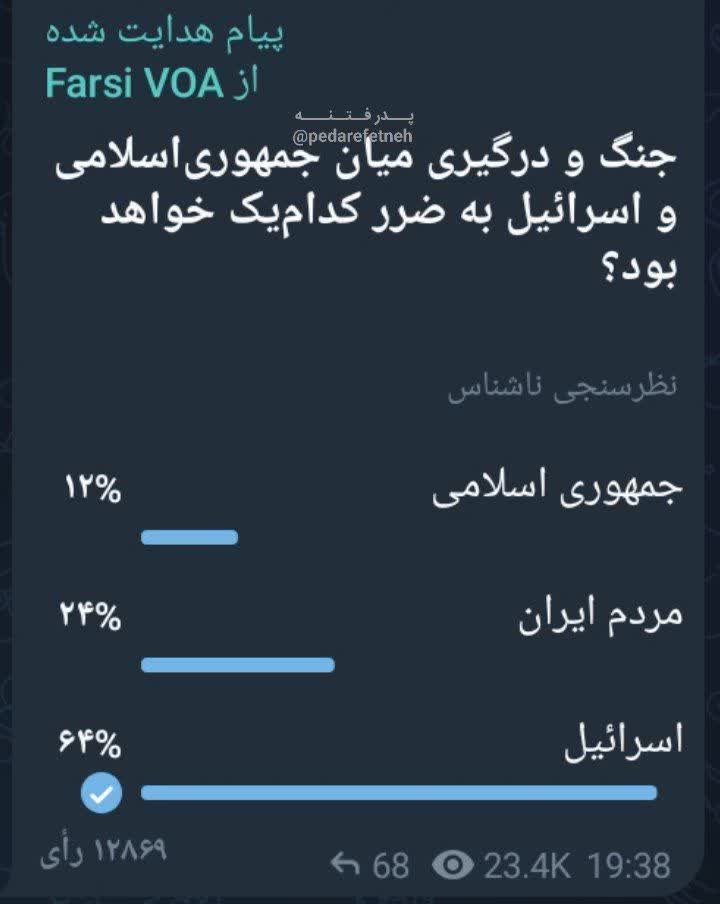 از نظر سنجی صدای آمریکا راضیم شما چطور؟😂 #پشیمانشان_کردیم