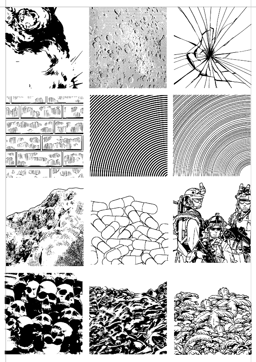 これは自分が作ってきたトーンやブラシのほんの一部。
自分の絵柄で作れば「浮く」事も少なく、メリットは大きいのです!
(もちろん購入したブラシもありがたく使わせていただいてます!) 