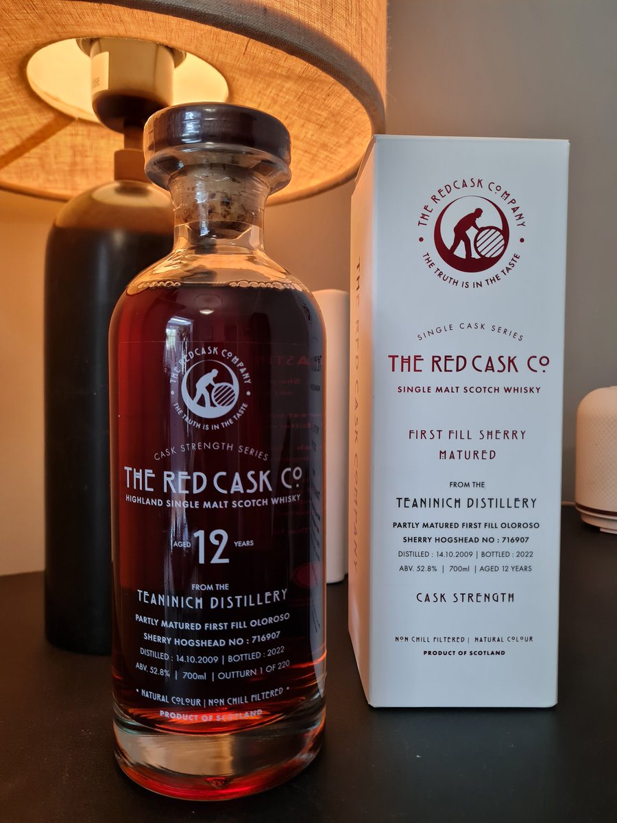 Bought on a whim. Any thoughts?
▪️The Red Cask Co
▪️Teaninich Distillery, 12 Year Old, First Fill Sherry Matured.