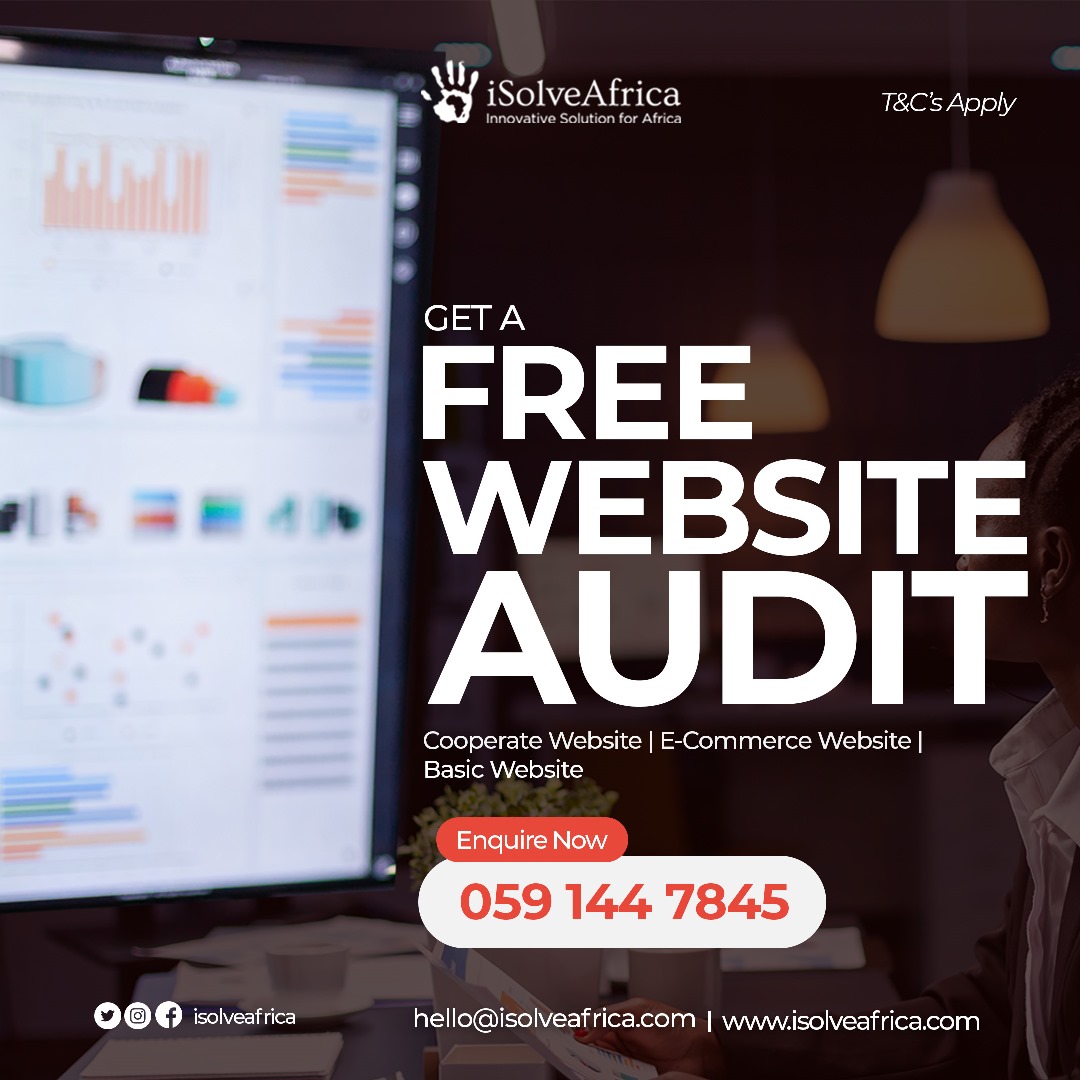 Curious about how your #website stacks up against the competition? Our #freewebsiteaudit will give you the answers you need. 

Call us now.
Tel: 0591447845
Email: hello@isolveafrica.com
#iSolveAfrica #Tech #business #Solutions 
#CompetitiveAnalysis #freeAudit